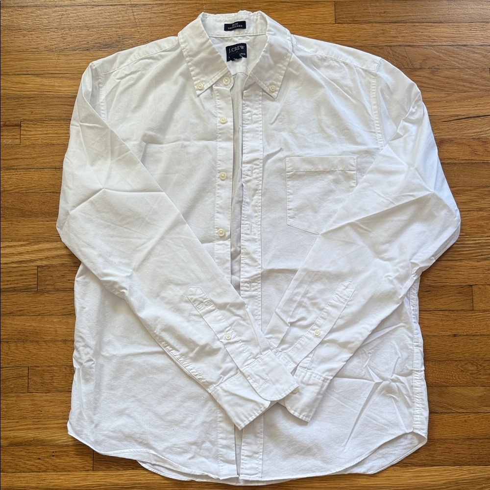 J. Crew Men's Classic White Button-Down Shirt